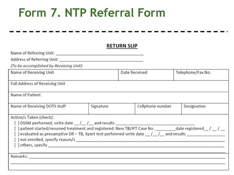 ntp form 7|Step 5. Referral Protocols and Procedures .